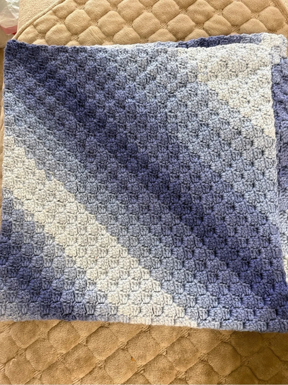 Blue purple hombre afghan